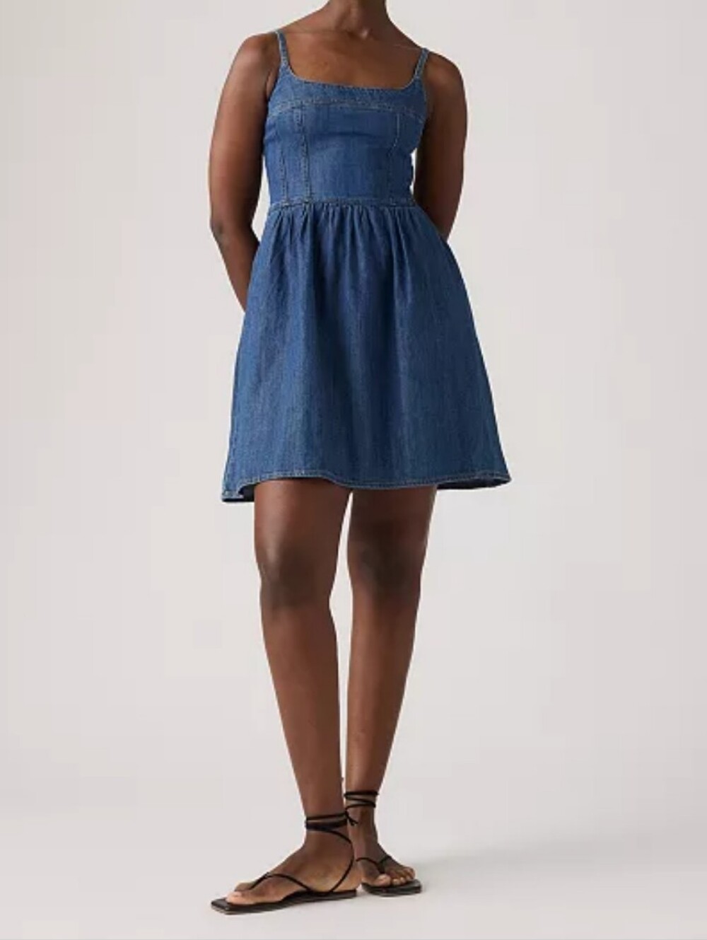 Levi's Dark Blue Denim Spaghetti-Strap Sundress for Women